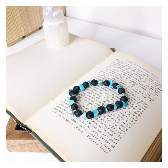 Hand Crafted Jewelry - Lava Rock Turquoise  Spiritual Wealth Braceleted